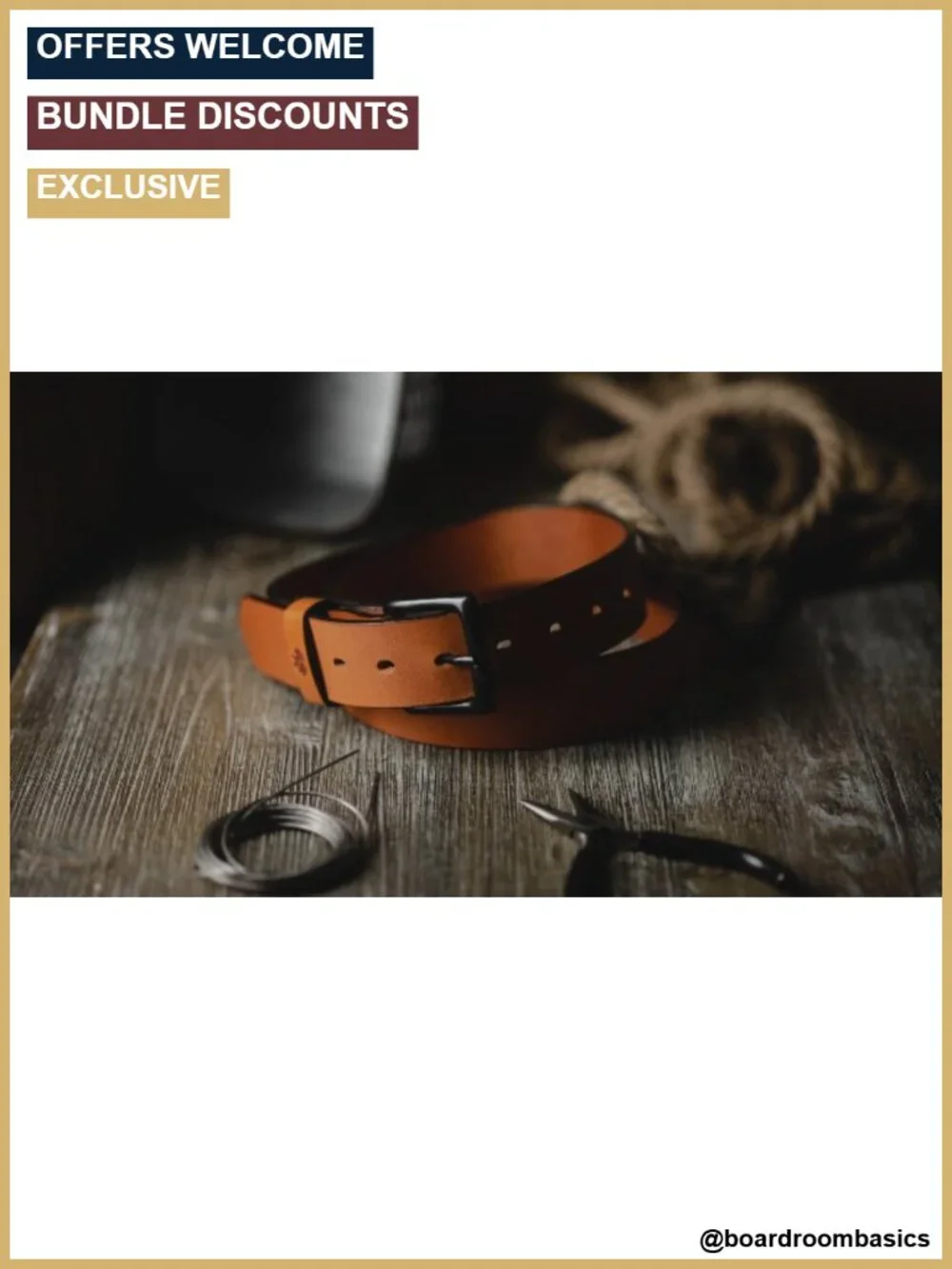 Heavy Duty Full Grain Leather Belt Made in USA Work EDC Men's